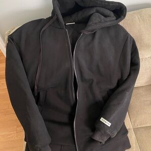 Women’s Black Quilted Hooded Zip Jacket